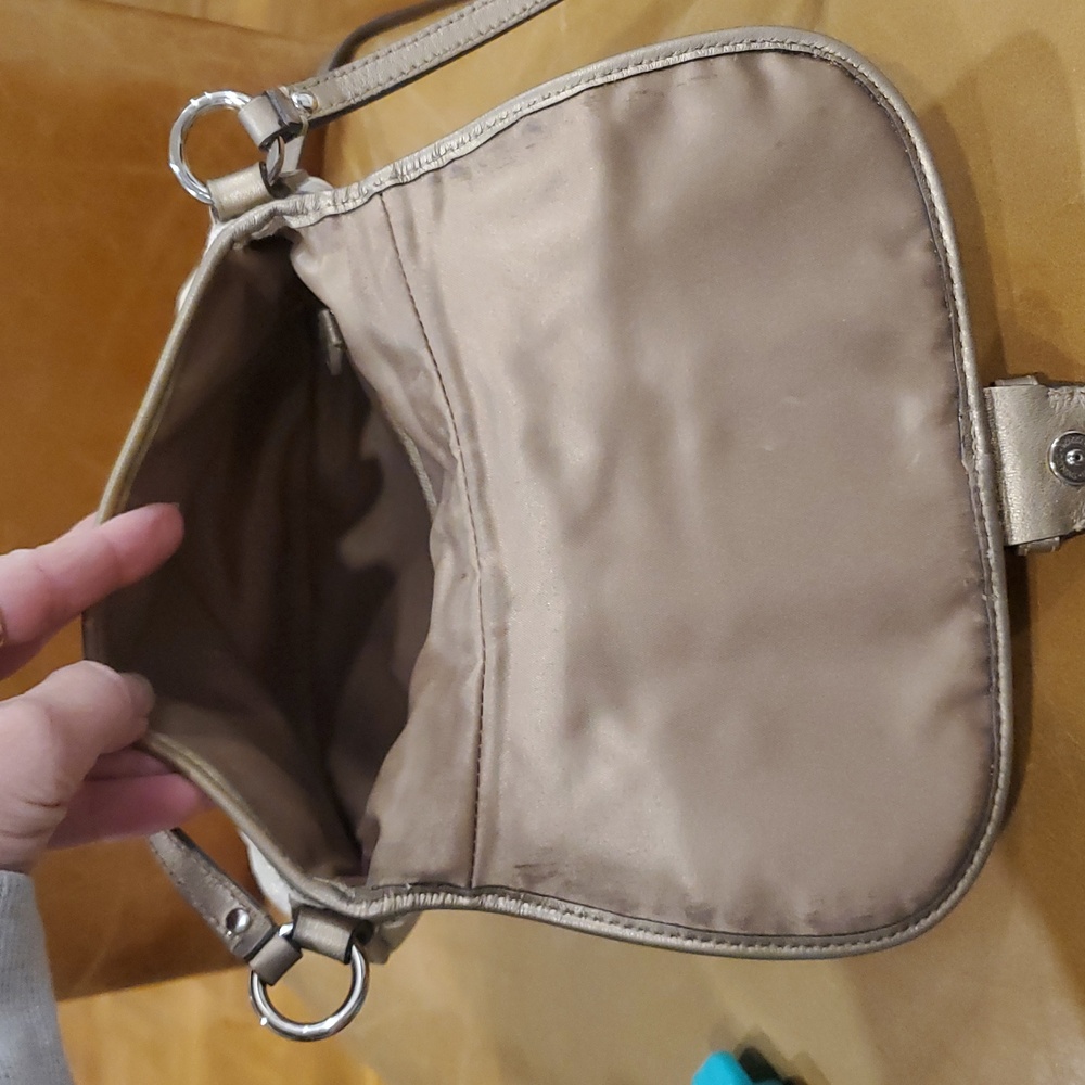 Coach Soho Vintage Canvas & Leather Gold Monogrammed Crossbody Bag - Picture 13 of 17